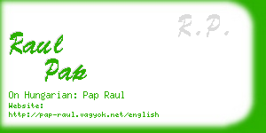 raul pap business card